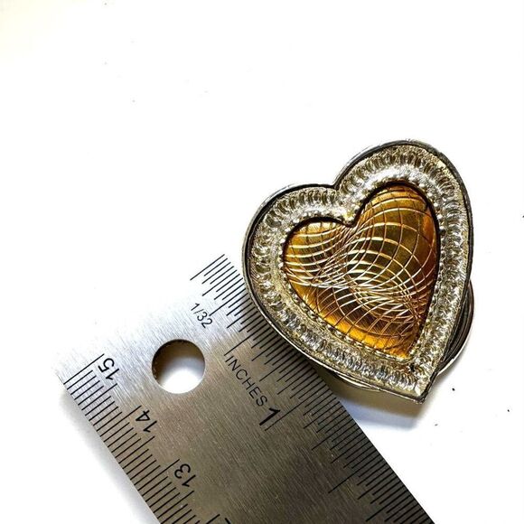 Vintage Two Tone heart Scarf Clip - Picture 4 of 6